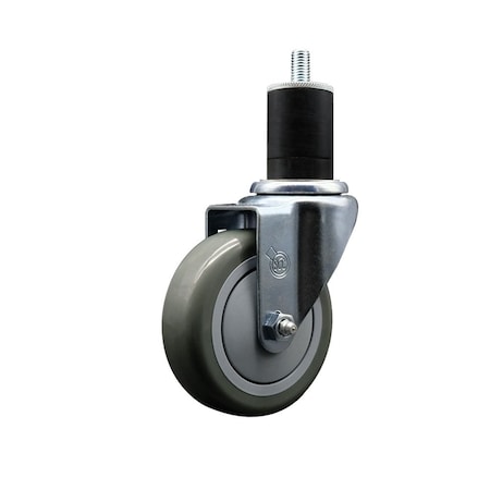 Service Caster 4'' Gray Poly Wheel Swivel 1-3/4'' Expanding Stem Caster SCC-EX20S414-PPUB-134